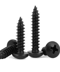 Workhorse 12 X 1 Inch Pan Head Sheet Metal Screws With Phillips Drive And Self Tapping Design 50 Pack Of Black Oxide 304 Stainless Steel Wood Screws