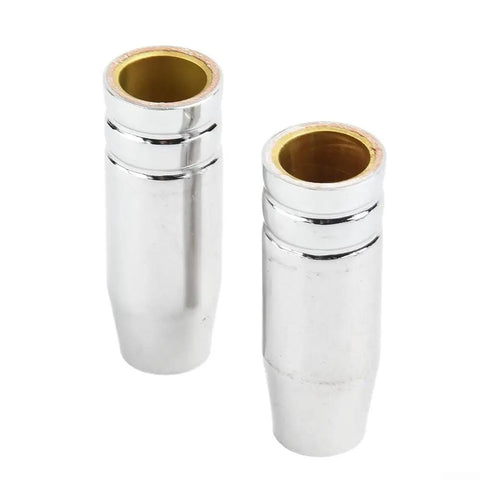 Heavy Duty 2 Pair Conical Nozzle Guards For Binzel Style Mig Welding Gun made of durable material, showcasing chrome finish and with 22mm outer diameter.