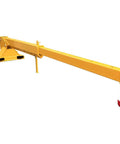 Forklift Jib Boom Crane With Adjustable Tilt 6600 Lbs Capacity, heavy-duty yellow carbon steel jib with hook.
