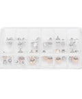 Go To Watch Crown Kit Set With 24 Pieces In 5.3mm 6mm And 7mm Sizes, Gold Silver And Copper Finishes, Pro Watch Repair Replacement Parts