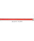 Orange ABS rail guard for longboards and electric skateboards, dimensions 36.5cm x 1.5cm, impact-resistant construction.