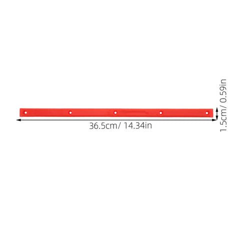 Orange ABS rail guard for longboards and electric skateboards, dimensions 36.5cm x 1.5cm, impact-resistant construction.