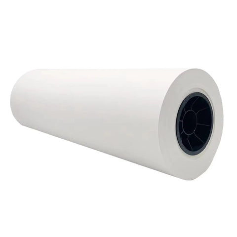 Fast Dry Dye Sublimation Paper Roll Set, 24 In X 164 Ft, 95Gsm, 2 In Core, 4 Rolls, For F570 Printer, image of single roll angled view.