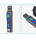 TFI-40V fiber optic identifier handheld device with blue LCD display, front view.

TFI-40V fiber optic identifier handheld device with blue LCD display, side view.

TFI-40V fiber optic identifier with blue LCD display shown beside black carrying case.