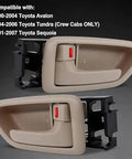 Toyota Beige Interior Door Handle Set For Sequoia 2001-2007, Avalon 2000-2004, And Tundra Crew Cab 2004-2006, beige handles