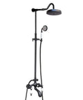 UMJIGF Shower System with Hot and Cold Water Black Shower Faucet Set Multifunction Double Ceramic Handle Shower Combo Set with Shower Head and Handheld Shower.