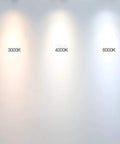 Color temperatures of LED lights shown on a wall, labeled 3000K, 4000K, and 6000K for DJVHSRI Recessed Lighting Housing Trim Kits Led Dual-Use Ceiling Downlight Interior Home Background Wall Porch Lighting Aluminum Spot Lamp Restaurant Cafe Decor Ceiling,White Lig,White Light_10w.