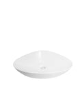 USZWBY Vessel Sinks Bathroom Sink Triangle White Countertop Wash Basin Apartment Ceramic Bathroom Bowl Sink, top view.