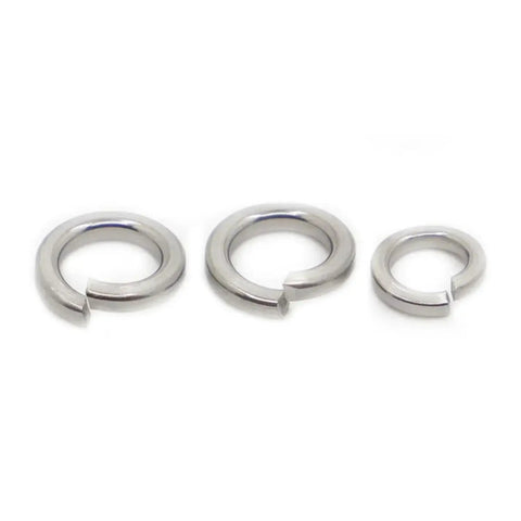 Heavy Duty Stainless Steel Spring Lock Washers With Elastic Gasket For Extra Lock And Seal, Split Washer Set From M1.6 To M24, 3 pieces