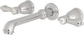 Wall Mount Bathroom Faucet In Polished Chrome Finish With Solid Brass Construction Drip Free Ceramic Disc Cartridge 1.2 GPM Flow