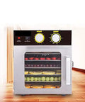No Stress Six Tray Stainless Steel Food Dehydrator Machine For Fruits Vegetables Beef Jerky Snacks And Herbs With Horizontal Airflow Setup.