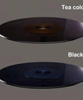 Two round trays displayed; Black Tempered Glass Lazy Susan Turntable Serving Tray, 28 Inch Round Base With Heavy Duty Swivel Mechanism shown.
