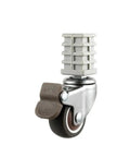 Pack Of Four 1.5 Inch Beefy Stainless Steel Silent Brake Casters For Universal Racks, featuring square tube design