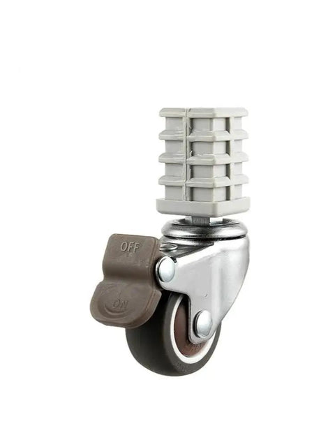 Pack Of Four 1.5 Inch Beefy Stainless Steel Silent Brake Casters For Universal Racks, featuring square tube design