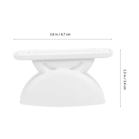 Premium 2 Pack White Rv Door Stop Retainer Tool For Motorhomes And Travel Trailers Holds Entrance Doors Securely In Place Prevents Slams While Camping Or Driving On The Road, showing a durable white plastic door stop.