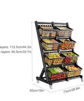Rock Solid Heavy Duty Metal Storage Shelves With Adjustable Utility Rack For Garage And Home Organization Hella Sturdy Industrial Shelf showing three-layer basket design.