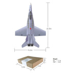 Top view of F 18 Style RC Aircraft Kit With Dual 30mm Ducted Fans And A 395mm Wingspan DIY Fixed Wing Build with package dimensions.