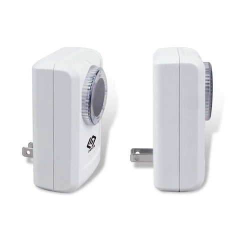 Two Pack 24 Hour Indoor Light Countdown Timer With Polarized Outlet Easy Hookup For Small Appliances And Holiday Decorations 15 Amp UL Certified side view