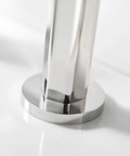 Base detail of Two Handles Three Hole Hexagonal High Arch Polished Chrome Widespread Bathroom Faucet With Stainless Steel Pop Up Drain 8 Inch Center Set Slick Modern Contemporary Design NS-WF001-6-C