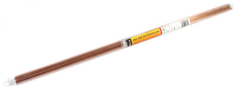 Copper Coated Brazing Rod One Eighth Inch Five Pound For Gas Brazing Of Low Carbon And Low Alloy Steels High Tensile Strength Over Forty Five Thousand Psi Silicon And Manganese Rich To Eliminate Flux in a plastic packaging.