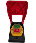 Red Cover Emergency Stop Push Button Switch 16A with Power Off and Undervoltage Protection, electromagnetic start, four pins