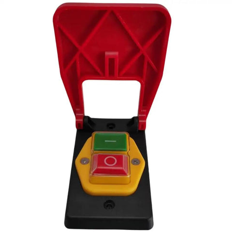 Red Cover Emergency Stop Push Button Switch 16A with Power Off and Undervoltage Protection, electromagnetic start, four pins