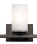 Crosby 23-Inch 3-Light Vanity Light in Satin Etched Cased Opal Glass and Olde Bronze, modern classic bathroom lighting.