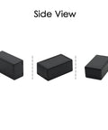 Slick Abs Project Box 10 Pack Built Tough Heavy Duty Electrical Enclosure in side view, durable black, 2.4 x 1.4 x 1 inch.