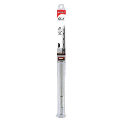 Get This Diablo Sds Plus Rebar Cutter For Tough Jobs, showcasing a 5/8 inch diameter rebar cutter bit for concrete drilling.