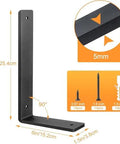Heavy Duty 10 Inch L Shaped Shelf Brackets 6 Pack Steel Wall Mount Brackets With Mounting Hardware diagram