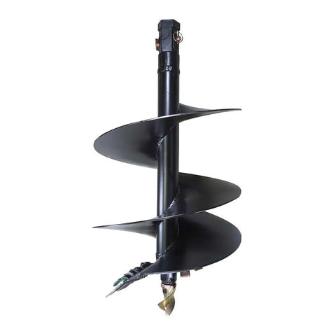 Heavy Duty 24 Inch By 48 Inch Auger Bit For Post Hole Digger With 2 Inch Hex Connect HD Steel Digging Bit Only Built In 6 Inch Boring Head Tooth And Fully Welded Cutting Disk