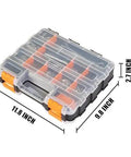 Grab And Go Double Sided Tool And Hardware Storage Box With Removable Dividers Portable Small Parts Organizer Black And Orange