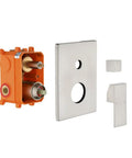 Super Sturdy 3-Way Shower Diverter Valve Plus Solid Brass Rough-In Mixer Valve Kit featuring pressure-balance cartridge components.