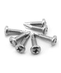 Heavy Duty 100 Pack 8 X Half Inch 410 Stainless Steel Pan Head Self Tapping Screws With Phillips Drive on a white background.