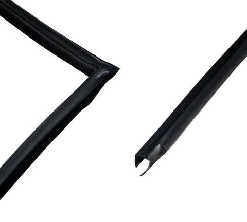 Shipping container door gasket set, 2-piece rubber seal, black with J-hook ends