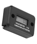 Peel And Stick Vibration Hour Meter Wireless Digital Waterproof Engine And Motor Gauge For Lawn Mower And Outdoor Equipment DJ 103 Easy Install No Wiring Required Durable And Accurate Timed Readout black plastic hour meter with digital display