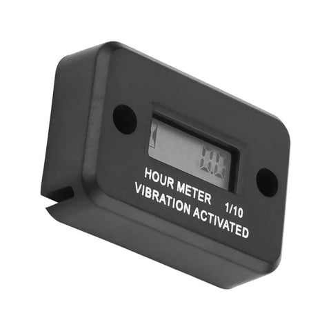 Peel And Stick Vibration Hour Meter Wireless Digital Waterproof Engine And Motor Gauge For Lawn Mower And Outdoor Equipment DJ 103 Easy Install No Wiring Required Durable And Accurate Timed Readout black plastic hour meter with digital display