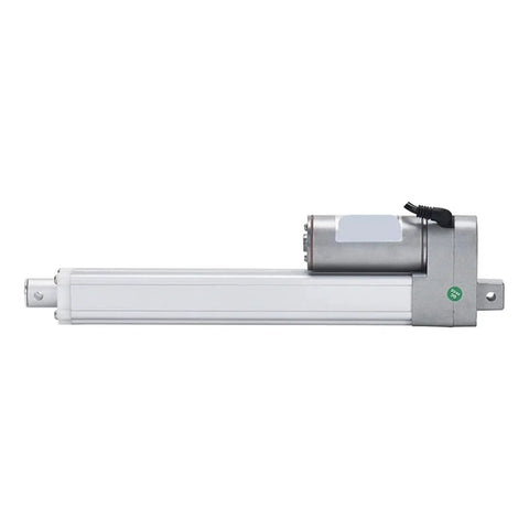 Side view of a 12V Linear Actuator With Adjustable Stroke Up To 950mm For Beds Skylights Frames And DIY Projects, smooth electric push rod.