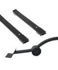 Heavy Duty Furniture Movers With Wheels And Stainless Steel Sliders for Moving Sofa Or Washer And Dryer includes adjustable black rails and handle.