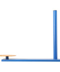 Heavy Duty Manual Stretch Film Dispenser Portable Wrap Tool For Quick Pallet Packaging And Warehouse Shipping Tasks You Can Knock Out In No Time Flat Today, blue metal structure with round base.
