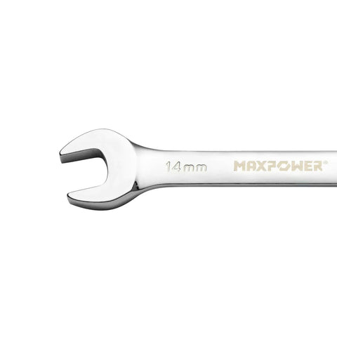14mm Flexible Gear Wrench With 12 Point Flex Head For Tight Spaces, industrial grade ratcheting combination wrench close-up