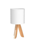 Cozy Kids Table Lamp With Fabric Shade And Wood Tripod Base, Adorable Desk Nightstand Light For Kids Room, Office Or Dorm