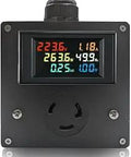 Heavy Duty AC Power Meter Built Tough With 120 To 240 Volt Outlet And Five Foot Cable LCD Display Watt Meter Amp Meter Volt Meter Power Monitor Digital Multimeter For Home Shop Garage