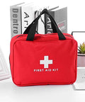 PAXLAMB red first aid bag with white cross and FIRST AID KIT lettering, front view