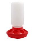 Heavy Duty Automatic Poultry Feeder With Waste Free Base And Clear Sight Jar for baby chicks, pigeons, and quail.