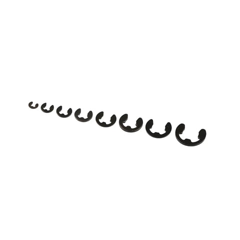 550Pcs E Clip Washers Set M1.5 Through M6 Shafts And Bearings Circlip Retaining Ring Kit, black buckle-shaped washers