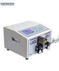 Automatic Cable Wire Cutting Stripping Machine High Speed Computerized Wire Processor With 100 Memory Programs For Pvc Teflon And Silicone Insulation side view with controls and output.