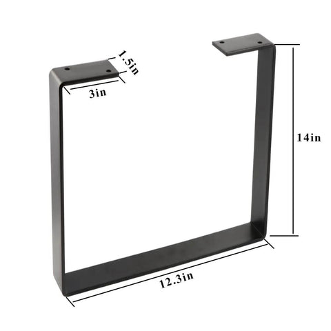 14 Inch U Shaped Solid Steel Table Legs 2 Pack Built Tough Black For Coffee Tables TV Stands Benches Desks And Furniture Makeovers