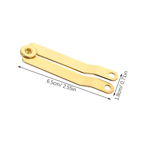 Golden Iron Lid Support Hinges For Wooden Boxes And Treasure Chests Elegant Finish Smooth Opening Easy Install With Connecting Plates