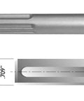 Diagram of the straight flute shank and dimensions of the 36 Inch SDS Max Narrow Chisel With Straight Flute Shank, Hardened Steel Alloy